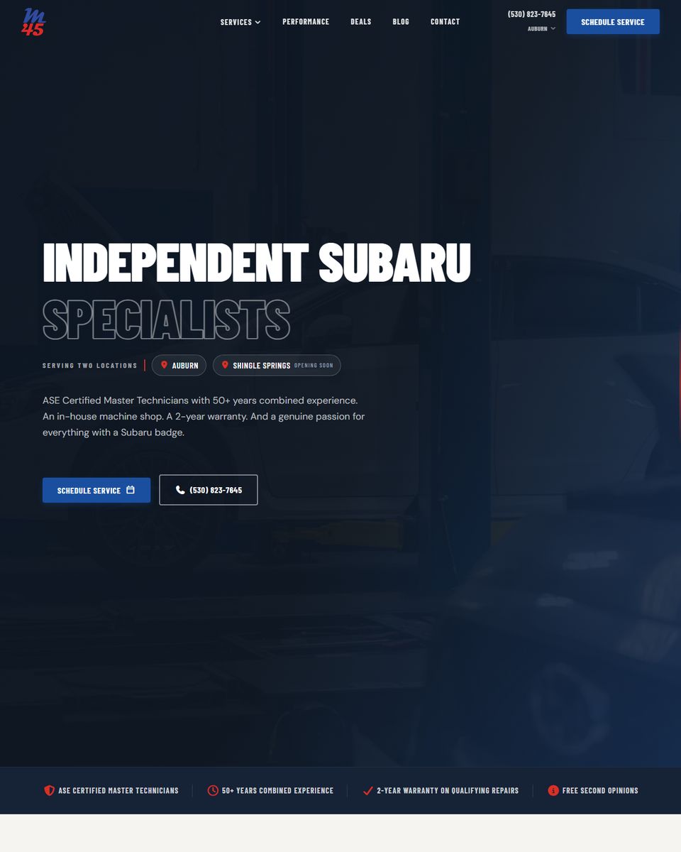 M45 Automotive website